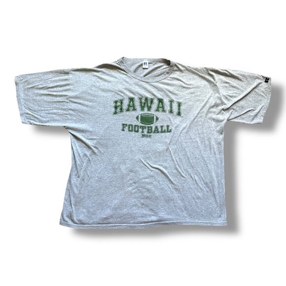 Vintage Y2K University of Hawaii Football Gray T-Shirt Men's Size XXXXL College - Picture 1 of 15